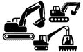 Construction Digger Excavator Vector Illustration Royalty Free Stock Photo
