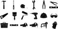 Construction and DIY Tools Silhouette Icons Set Royalty Free Stock Photo