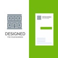 Construction, Door, House, Building Grey Logo Design and Business Card Template