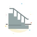 Construction, Down, Home, Stair Abstract Flat Color Icon Template Royalty Free Stock Photo