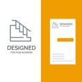 Construction, Down, Home, Stair Grey Logo Design and Business Card Template Royalty Free Stock Photo