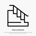 Construction, Down, Home, Stair Line Icon Vector