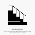 Construction, Down, Home, Stair solid Glyph Icon vector