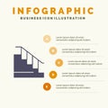 Construction, Down, Home, Stair Solid Icon Infographics 5 Steps Presentation Background