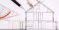 Construction drawing of an house Royalty Free Stock Photo