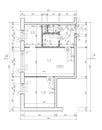 Construction drawing of a small flat