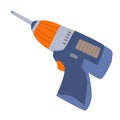 construction drill electric in a flat hand style Royalty Free Stock Photo