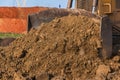 Construction Earth Mover Machine Bucket Closeup