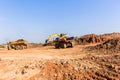 Construction Earthworks Excavator Grader Trucks Royalty Free Stock Photo