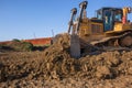 Construction Earthworks Mover Machine Closeup Royalty Free Stock Photo