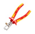 Construction Electric Tools Wire Strippers With Insulated Red Handles Isolated On White Royalty Free Stock Photo
