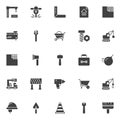 Construction elements vector icons set