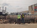 The construction of an elevated bridge to tackle the problem of traffic jams.