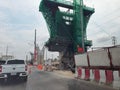 The construction of an elevated bridge to tackle the problem of traffic jams.