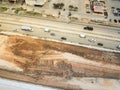 Construction of elevated highway in progress in Houston, Texas, Royalty Free Stock Photo