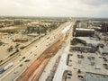 Construction of elevated highway in progress in Houston, Texas, Royalty Free Stock Photo