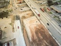 Construction of elevated highway in progress in Houston, Texas,