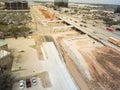 Construction of elevated highway in progress in Houston, Texas, Royalty Free Stock Photo