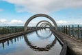 The construction of the end of Union Canal near the Falkirk Wheel, Scotland Royalty Free Stock Photo