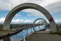 The construction of the end of Union Canal with traffic lights near the Falkirk Wheel, Scotland Royalty Free Stock Photo