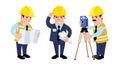 Construction engineer geodesist and architect Royalty Free Stock Photo