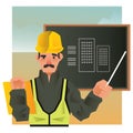 Construction engineer. Vector illustration decorative design