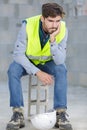 construction engineer very tired Royalty Free Stock Photo