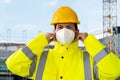 Construction Engineer Wearing FFP2 Face Mask