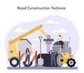 Construction and engineering industry. Road constraction technic.