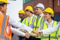 Construction Engineering Team are Handshake Together After Dealing Their Project Successful, Finishing successful meeting Royalty Free Stock Photo