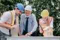 Construction Engineers Team are Discussion and Brainstorming for Project Planning Together, Engineering Teamwork in Safety Royalty Free Stock Photo