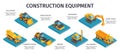 Construction Equipment Isometric Infographics Royalty Free Stock Photo