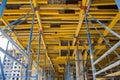 Construction site work. Concrete formwork and floor bams. Construction beam falsework for concrete Royalty Free Stock Photo