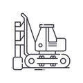 Construction excavator icon, linear isolated illustration, thin line vector, web design sign, outline concept symbol Royalty Free Stock Photo