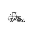 Construction excavator truck line icon