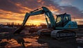 construction excavators on a construction site