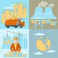 Construction of factories icons
