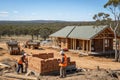 Construction of farmhouse in Australian bush Royalty Free Stock Photo