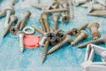 Construction fasteners old and dirty Royalty Free Stock Photo