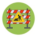 construction fencing for motorists. sign under construction.