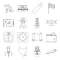 Construction, finance, war and other web icon in outline style.service, travel, plant growing icons in set collection.