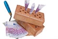 Construction, financing, building societies. Brick Royalty Free Stock Photo