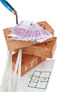 Construction, financing, building societies. Brick Royalty Free Stock Photo