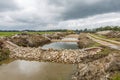 Construction of a fish ladder in the  Rolderdiep near the village of Rolde Royalty Free Stock Photo