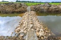 Construction of a fish ladder in the  Rolderdiep near the village of Rolde Royalty Free Stock Photo