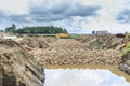 Construction of a fish ladder in the  Rolderdiep near the village of Rolde Royalty Free Stock Photo