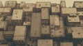 Urban Rooftops: Symmetrical Sepia Tones In Daz3d Style