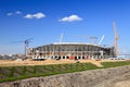 The construction of football stadium Royalty Free Stock Photo