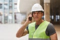 Construction Foreman Speaking by Smartphone Royalty Free Stock Photo