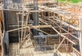the construction of the foundations of a high-rise house Royalty Free Stock Photo